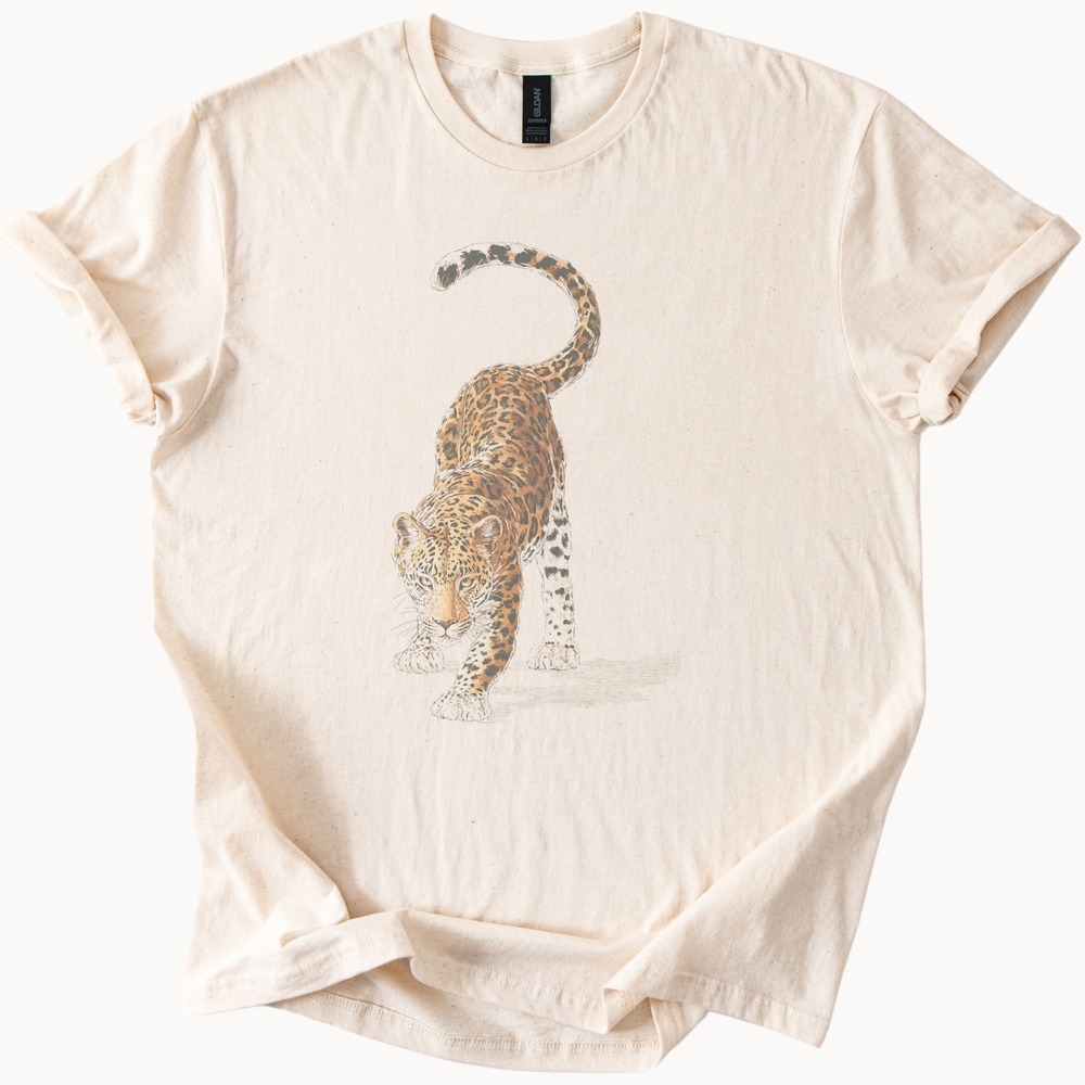 Boho Leopard Stretch – Nature Inspired Animal Art Tee